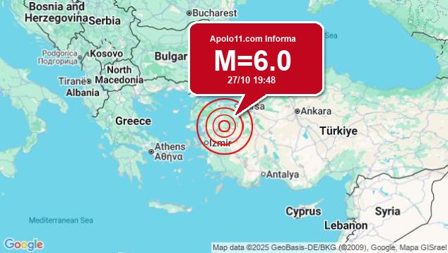 Forte terremoto sacode Turquia, a 8 km de Sındırgı