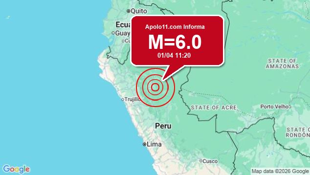 Forte terremoto sacode Peru, a 27 km de Picota