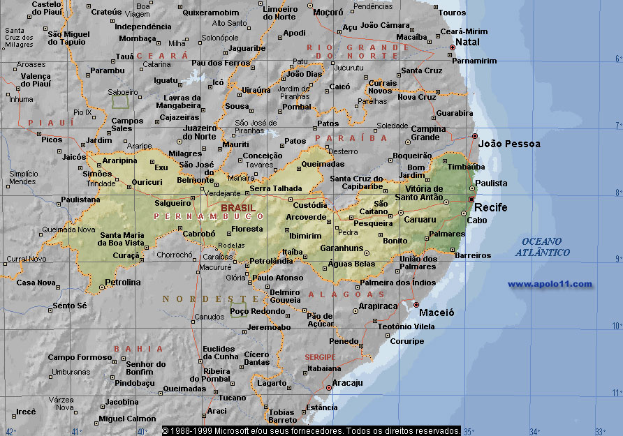 Mapa de Pernambuco