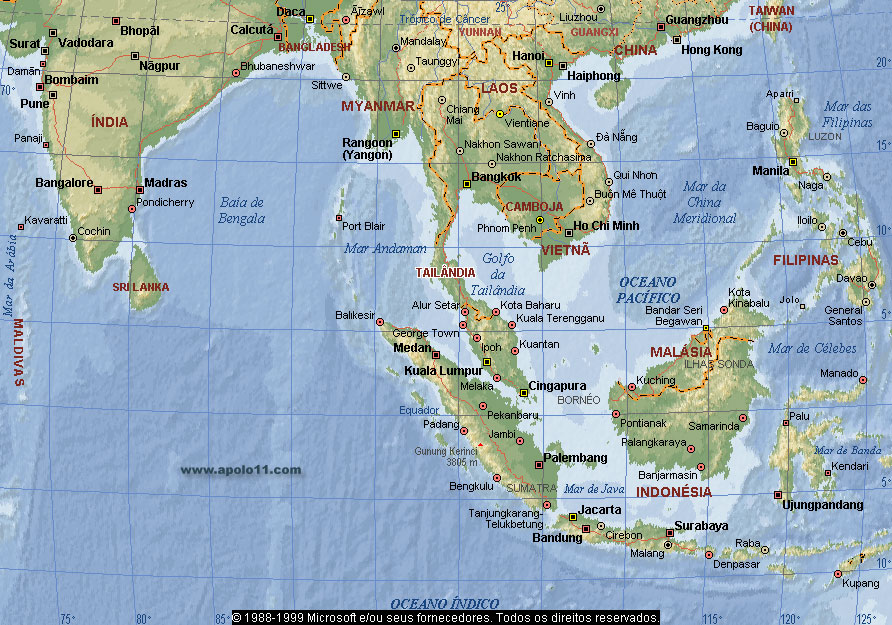 Mapa da Ásia (Sudeste)