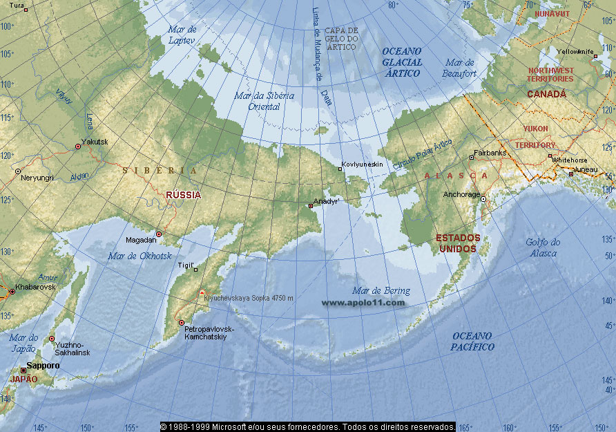 Mapa do Pacífico Norte