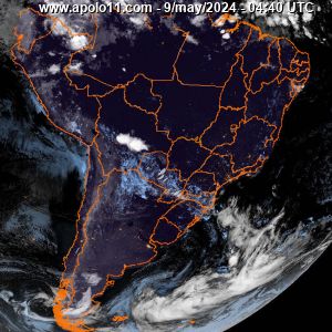 imagem de satélite da América do Sul e Brasil